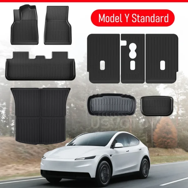 Floor Mats for 2026 2025 Tesla Model Y RWD AWD Trunk Mats Cargo Liner Frunk Backrest Mat Pads Accessories (Standard Models Only) 34